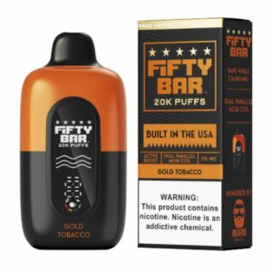 Fifty Bar V2 20000 Puff Disposable Black Series - Gold Tobacco