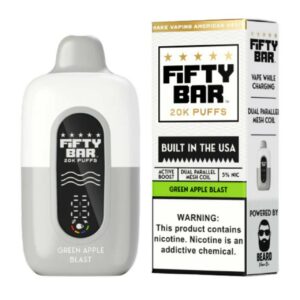 Fifty Bar V2 20000 Puff Disposable White Series - Green Apple Blast