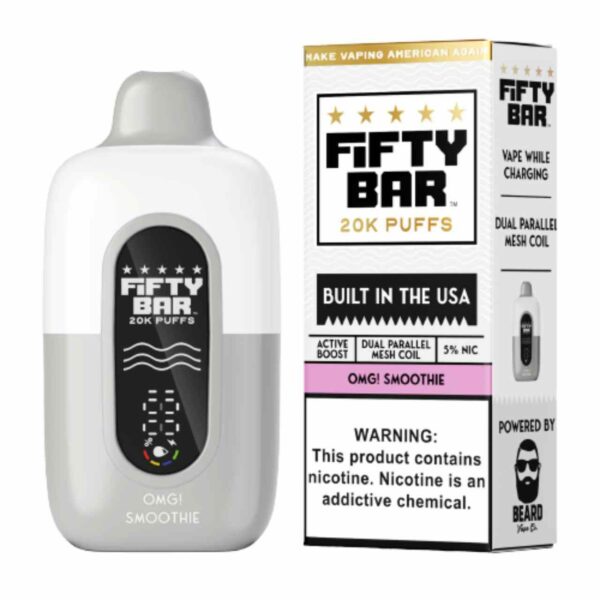 Fifty Bar V2 20000 Puff Disposable White Series - OMG Smoothie