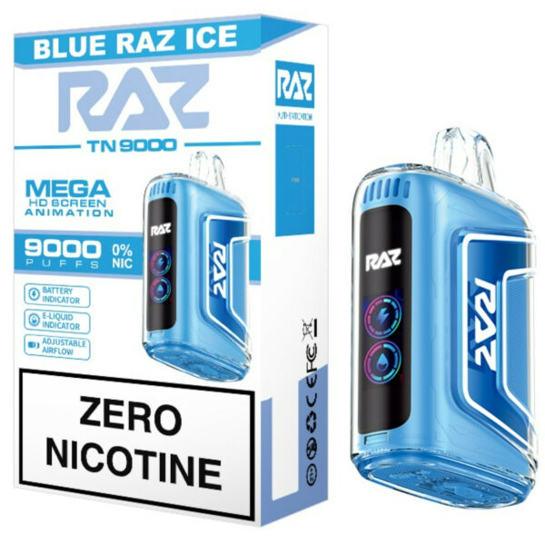 Geek Vape Raz TN9000 Zero Nicotine Disposable Blue Razz Ice