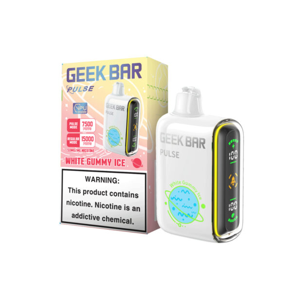 Geek bar Pulse 15,000 Puff Disposable White Gummy Ice