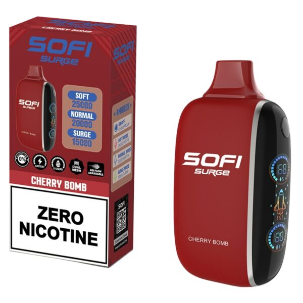 Sofi Surge Zero Nicotine 25,000 Puff Disposable Cherry Bomb