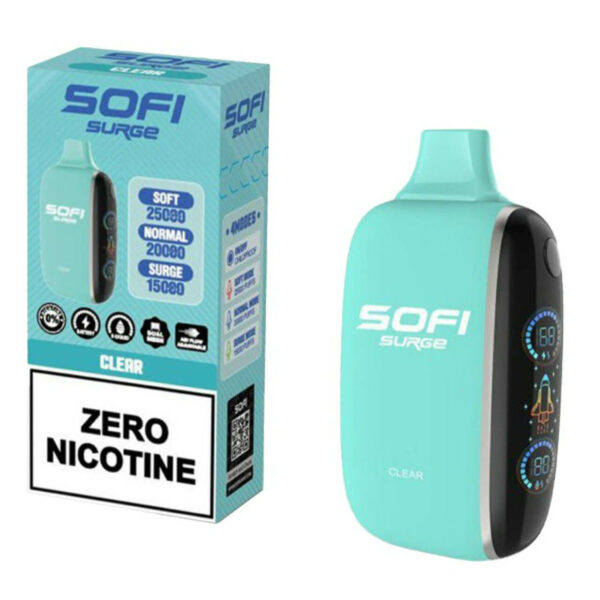 Sofi Surge Zero Nicotine 25000 Puff Disposable Raspberry Peach Watermelon