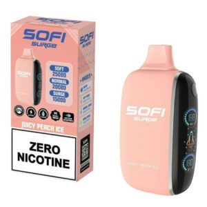 Sofi Surge Zero Nicotine 25000 Puff Disposable Juicy Peach Ice