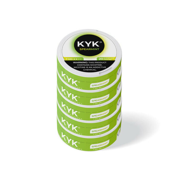 KYK Nicotine Pouches - 5PK Spearmint 7MG