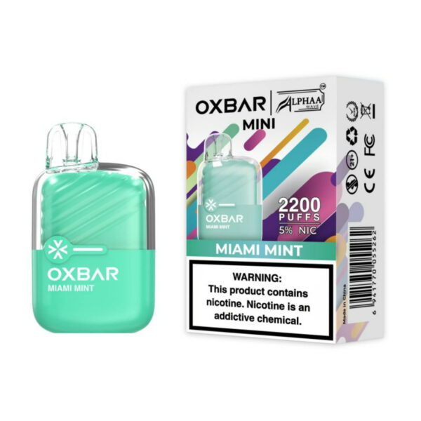 OXBAR x Alphaa Wave Mini 2200 Puff Disposable Miami Mint