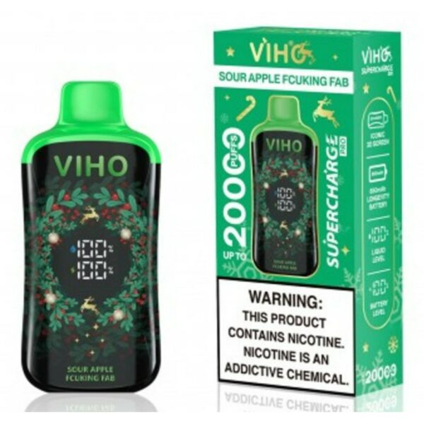 VIHO Super Charge Pro 20000 Puff Disposable Christmas Edition -Sour Apple Fcuking Fab