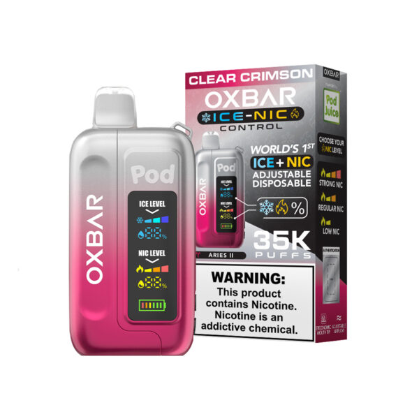 OXBAR x Pod Juice ICE-NIC Control 35K Puff Disposable Clear Crimson