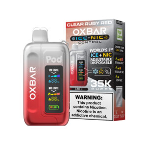 OXBAR x Pod Juice ICE-NIC Control 35K Puff Disposable Clear Ruby Red