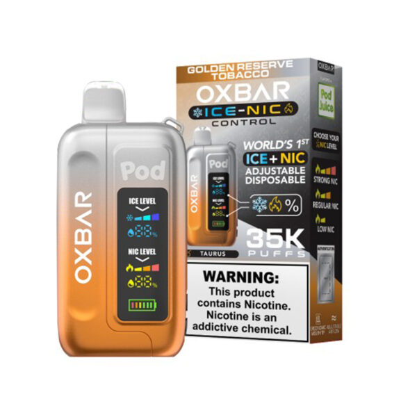 OXBAR x Pod Juice ICE-NIC Control 35K Puff Disposable Golden Reserve Tobacco