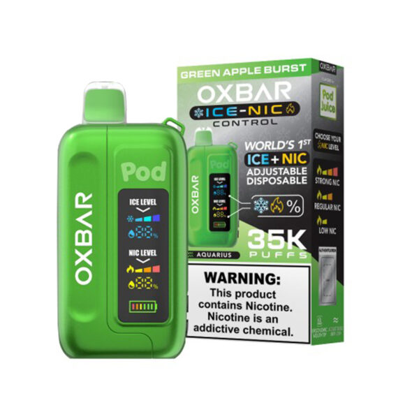 OXBAR x Pod Juice ICE-NIC Control 35K Puff Disposable Green Apple Burst