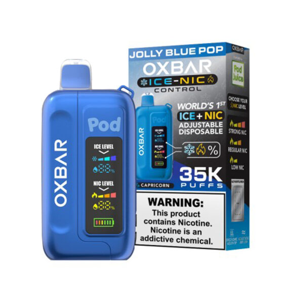 OXBAR x Pod Juice ICE-NIC Control 35K Puff Disposable Jolly Blue Pop