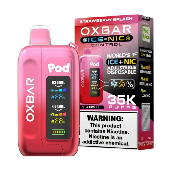 OXBAR x Pod Juice ICE-NIC Control 35K Puff Disposable Strawberry Splash