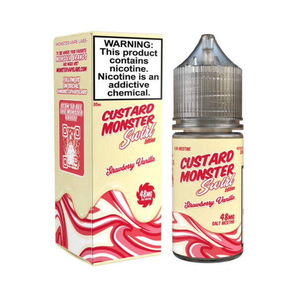 Custard Monster Swirl Edition Strawberry Vanilla Salt 30ml E-Juice 48mg