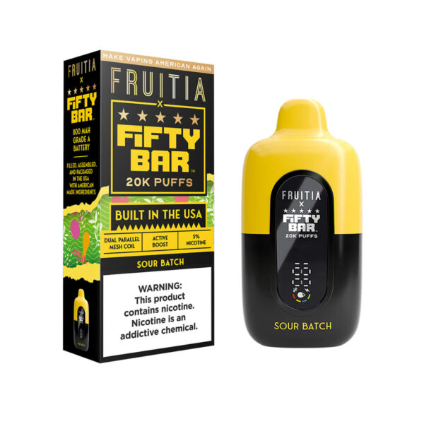 Fruitia x Fifty Bar 20000 Puff Disposable Sour Batch