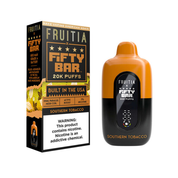 Fruitia x Fifty Bar 20000 Puff Disposable Southern Tobacco