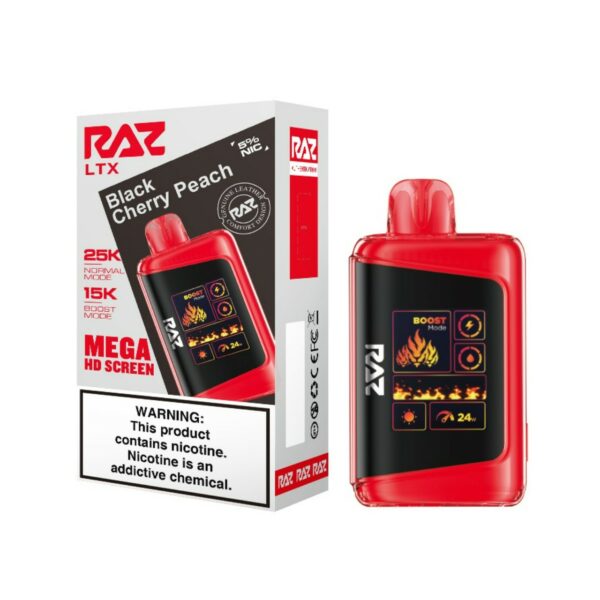 Geek Vape Raz LTX 25K Puff Disposable Black Cherry Peach