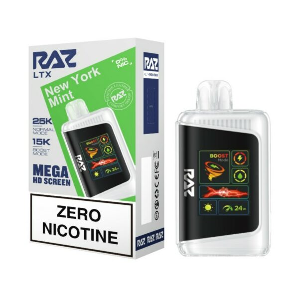 Geek Vape Raz LTX 25K Puff Zero Nicotine Disposable New York Mint